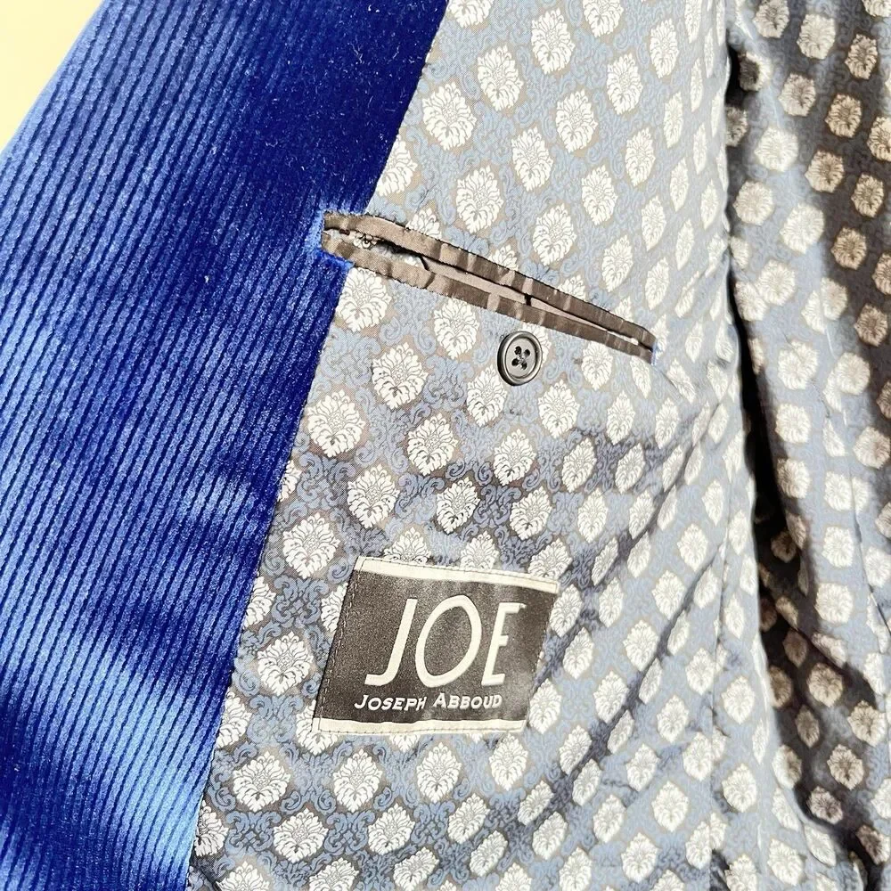 Men's Joseph Aboud Blue Stretch Velvet/Velour Lined Blazer